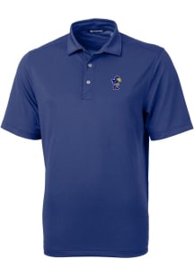 Cutter and Buck Kansas Jayhawks Blue Virtue Eco Pique Big and Tall Polo