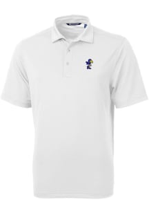 Cutter and Buck Kansas Jayhawks White Virtue Eco Pique Big and Tall Polo