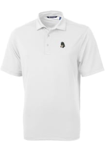 Cutter and Buck Michigan State Spartans White Virtue Eco Pique Big and Tall Polo