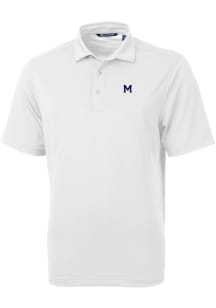 Michigan Wolverines White Cutter and Buck Virtue Eco Pique Big and Tall Polo