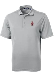 Cutter and Buck Washington State Cougars Grey Virtue Eco Pique Big and Tall Polo