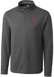 Cutter and Buck Philadelphia Phillies Mens Charcoal Topspin Long Sleeve 1/4 Zip Pullover
