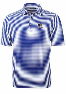 Cutter and Buck Delaware Fightin' Blue Hens Blue Virtue Eco Pique Stripe Big and Tall Polo