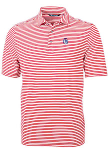 Cutter and Buck Fresno State Bulldogs Red Vault Virtue Eco Pique Stripe Big and Tall Polo