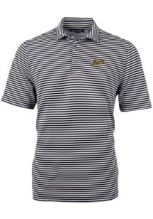 Cutter and Buck George Mason University Black Virtue Eco Pique Stripe Big and Tall Polo
