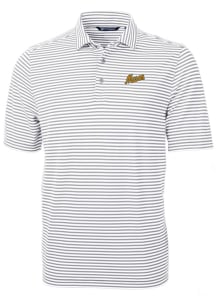 Cutter and Buck George Mason University Grey Virtue Eco Pique Stripe Big and Tall Polo