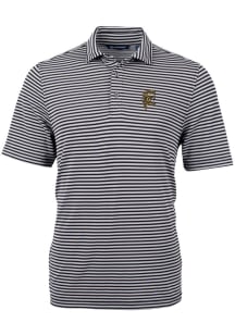 Cutter and Buck Grambling State Tigers Black Virtue Eco Pique Stripe Big and Tall Polo