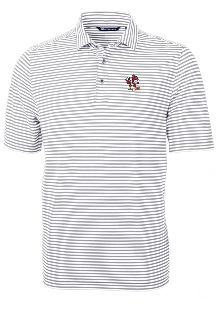 Men's Cutter & Buck Red Louisville Cardinals Team Logo Big & Tall Pike  Banner Print Polo