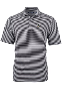 Cutter and Buck Michigan State Spartans Black Virtue Eco Pique Stripe Big and Tall Polo