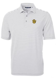Cutter and Buck Missouri Tigers Grey Virtue Eco Pique Stripe Big and Tall Polo