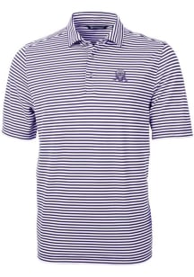 Northwestern Wildcats Purple Cutter and Buck Virtue Eco Pique Stripe Big and Tall Polo