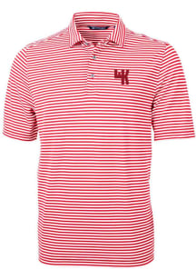 Cutter and Buck Western Kentucky Hilltoppers Red Virtue Eco Pique Stripe Big and Tall Polo