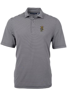 Cutter and Buck Wichita State Shockers Mens Black Virtue Eco Pique Stripe Big and Tall Polos Shi..