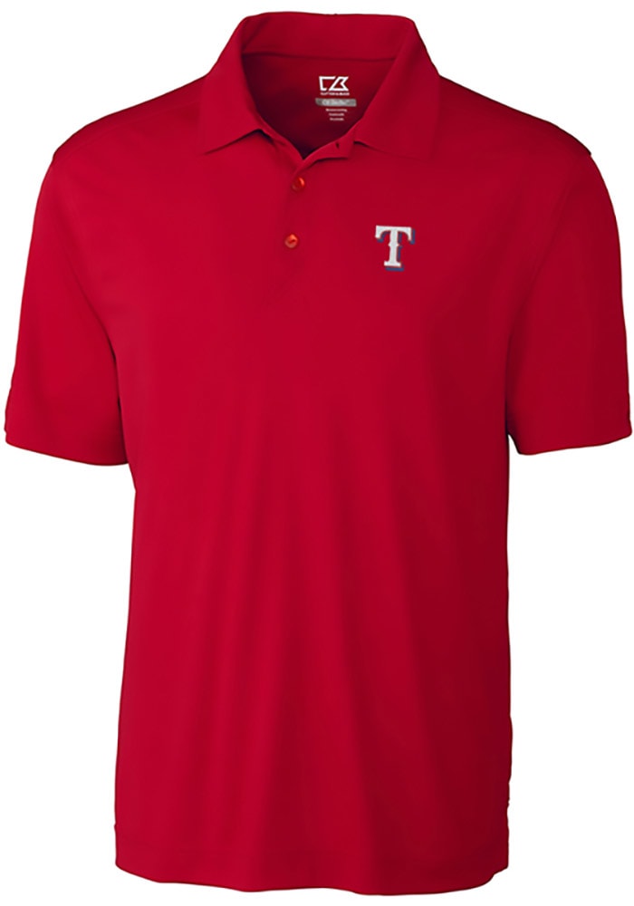 Cutter and Buck Texas Rangers Mens Red Northgate Short Sleeve Polo