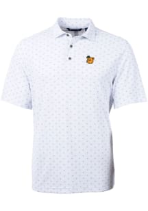 Cutter and Buck Baylor Bears White Virtue Eco Pique Tile Big and Tall Polo
