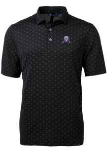 Cutter and Buck Northwestern Wildcats Mens Black Virtue Eco Pique Tile Big and Tall Polos Shirt