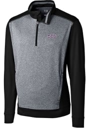 Cutter and Buck TCU Horned Frogs Mens Black Replay Long Sleeve 1/4 Zip Pullover