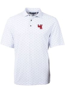 Cutter and Buck Western Kentucky Hilltoppers White Virtue Eco Pique Tile Big and Tall Polo