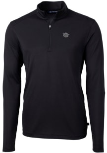 Mens Cincinnati Bearcats Black Cutter and Buck Virtue Eco Pique Qtr Zip