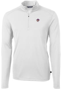 Cutter and Buck East Carolina Pirates Mens White Vault Virtue Eco Pique Big and Tall Qtr Zip