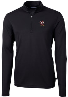 Cutter and Buck Louisville Cardinals Mens Black Virtue Eco Pique Big and Tall 1/4 Zip Pullover