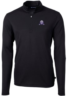 Cutter and Buck Northwestern Wildcats Mens Black Virtue Eco Pique Big and Tall 1/4 Zip Pullover