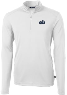 Cutter and Buck Old Dominion Monarchs Mens White Virtue Eco Pique Big and Tall 1/4 Zip Pullover