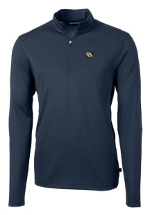 Cutter and Buck West Virginia Mountaineers Mens Navy Blue Virtue Eco Pique Big and Tall 1/4 Zip ..
