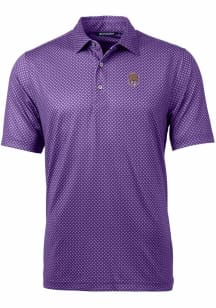 Cutter and Buck LSU Tigers Mens Purple Pike Banner Print Big and Tall Polos Shirt