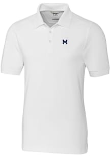 Cutter and Buck Michigan Wolverines Mens White Advantage Pique Big and Tall Polos Shirt
