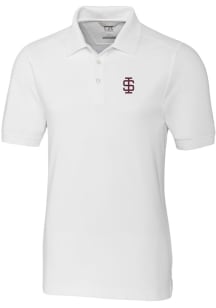 Cutter and Buck Southern Illinois Salukis Mens White Advantage Pique Big and Tall Polos Shirt