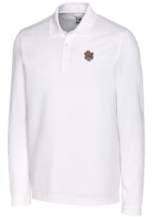 Cutter and Buck LSU Tigers Mens White Advantage Pique Long Sleeve Big and Tall Polos Shirt