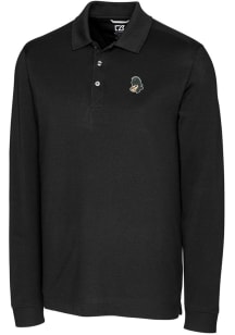 Cutter and Buck Michigan State Spartans Mens Black Advantage Pique Long Sleeve Big and Tall Polos Sh