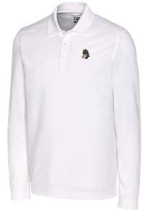 Cutter and Buck Michigan State Spartans Mens White Advantage Pique Long Sleeve Big and Tall Polo..