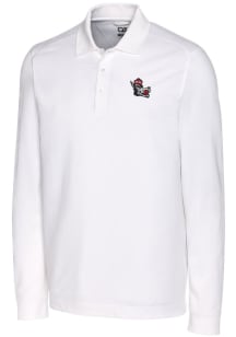 Cutter and Buck NC State Wolfpack Mens White Advantage Pique Long Sleeve Big and Tall Polos Shir..