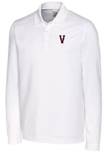Cutter and Buck Virginia Cavaliers White Advantage Pique Long Sleeve Big and Tall Polo