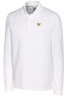 Cutter and Buck West Virginia Mountaineers Mens White Advantage Pique Long Sleeve Big and Tall P..