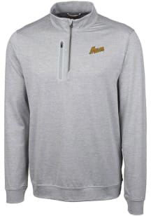 Cutter and Buck George Mason University Mens Grey Stealth Heathered Big and Tall 1/4 Zip Pullove..