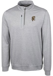 Cutter and Buck Grambling State Tigers Mens Grey Stealth Heathered Big and Tall 1/4 Zip Pullover