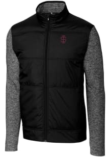 Cutter and Buck Southern Illinois Salukis Mens Black Stealth Hybrid Quilted Big and Tall Light W..
