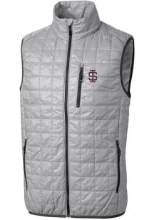 Cutter and Buck Southern Illinois Salukis Big and Tall Grey Rainier PrimaLoft Vest Mens Vest