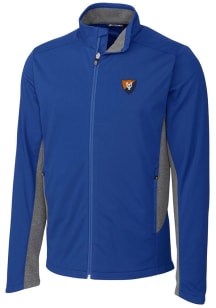 Cutter and Buck Illinois Fighting Illini Mens Blue Navigate Softshell Big and Tall Light Weight Jack
