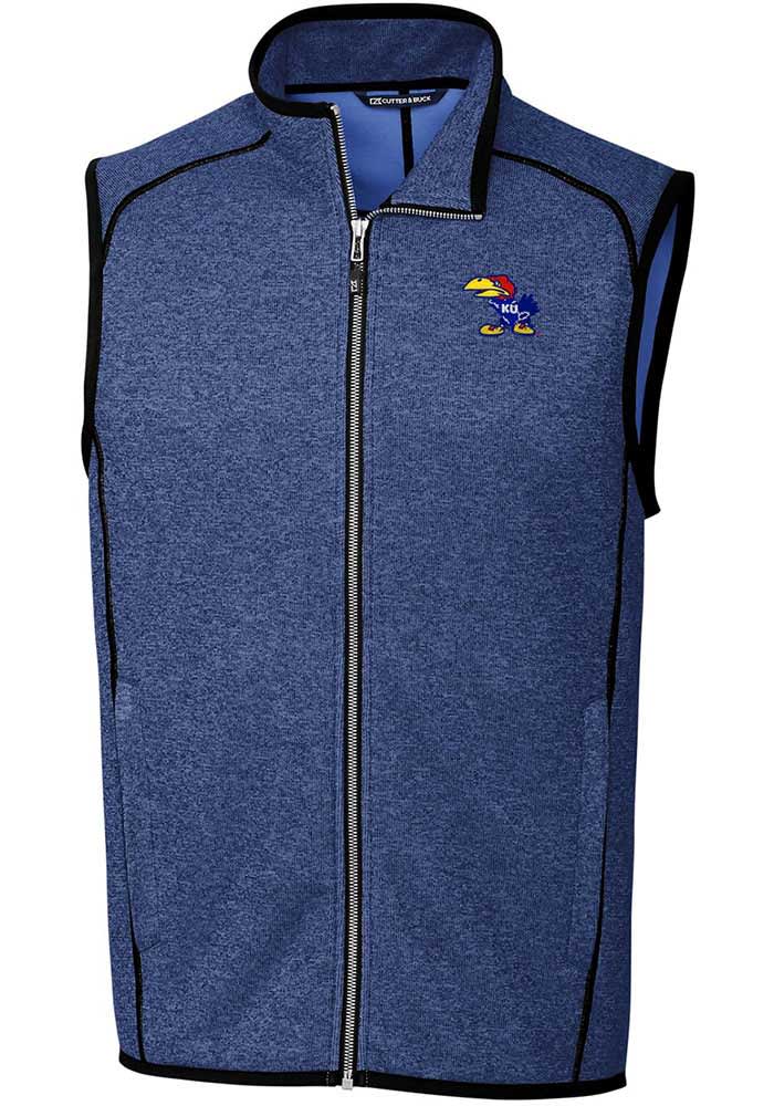 Cutter and Buck Kansas Jayhawks Mens Mainsail Design Vest BLUE