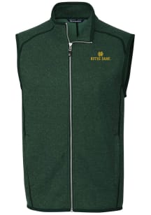 Cutter and Buck Notre Dame Fighting Irish Mens Green Mainsail Knit Vest Sleeveless Jacket