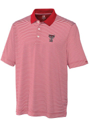 Cutter and Buck Texas Tech Red Raiders Mens Red Trevor Stripe Short Sleeve Polo