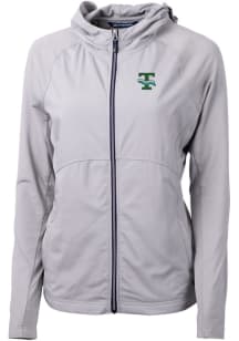 Cutter and Buck Tulane Green Wave Womens Grey Adapt Eco Light Weight Jacket