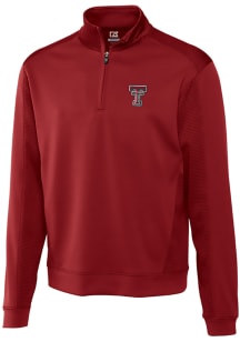 Cutter and Buck Texas Tech Red Raiders Mens Red Edge Long Sleeve 1/4 Zip Pullover