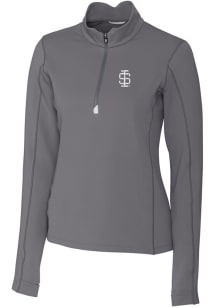 Cutter and Buck Southern Illinois Salukis Womens Grey Traverse 1/4 Zip Pullover