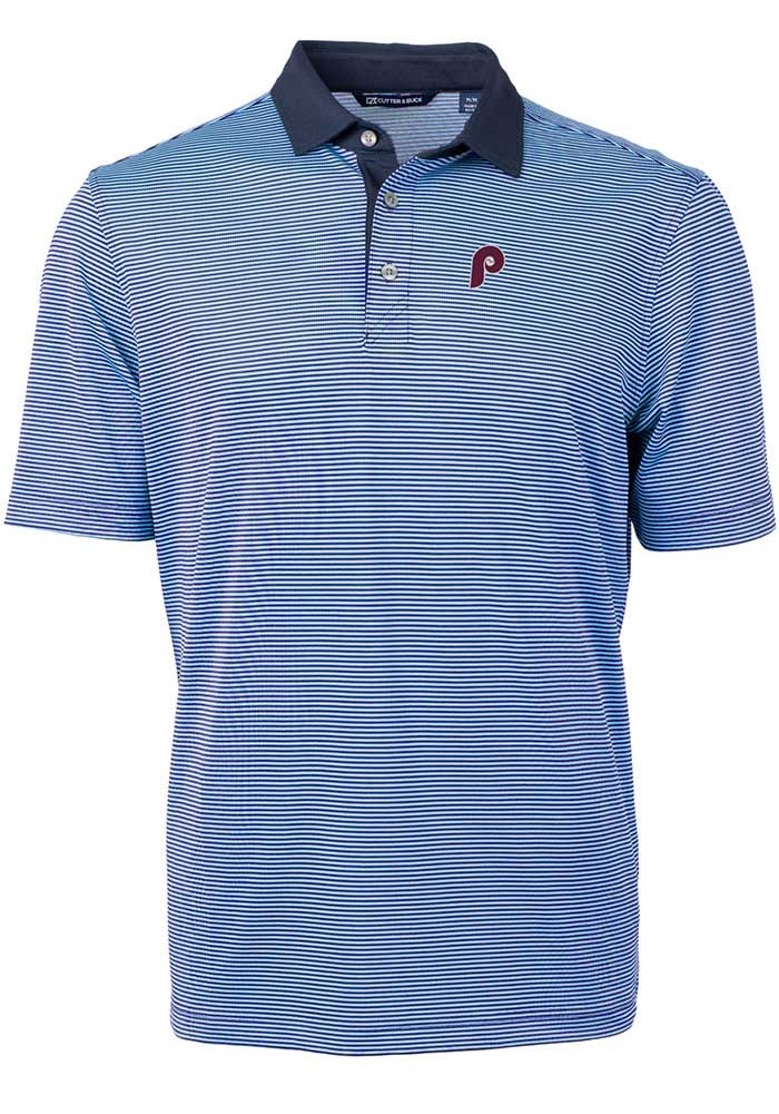 Cutter and Buck Philadelphia Phillies Mens Virtue Micro Stripe LIGHT