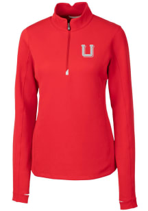 Cutter and Buck Utah Utes Womens Red Traverse 1/4 Zip Pullover